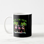 Deck the Palms Flamingo Tropical Christmas Lights Kaffeetasse (Links)