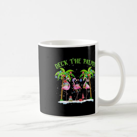 Deck the Palms Flamingo Tropical Christmas Lights Kaffeetasse (Rechts)