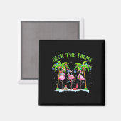 Deck the Palms Flamingo Tropical Christmas Lights Magnet (Vorderseite/Rückseite)