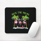 Deck the Palms Flamingo Tropical Christmas Lights Mousepad (Mit Mouse)