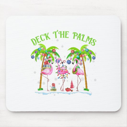 Deck the Palms Flamingo Tropical Christmas Lights Mousepad (Vorne)