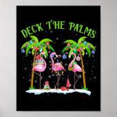 Deck the Palms Flamingo Tropical Christmas Lights Poster (Vorne)