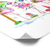 Deck The Palms Flamingo Tropical Christmas Lights Poster (Ecke)