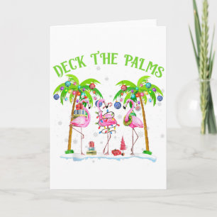 Deck The Palms Flamingo Tropische Weihnachtsbeleuc Karte