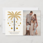 Deck the Palms Golden Palm Tree Weihnachten Foto (Vorderseite)