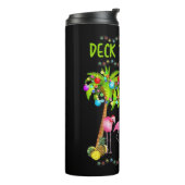 Deck the Palms Merry Flamingo Christmas tee funny Thermosbecher (Nach links gedreht)