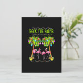 Deck The Palms Merry Flamingo Weihnachts-T-Shirt F Einladung (Stehend Vorderseite)