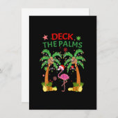 Deck The Palms Pajamas Christmas Florida Flamingo Einladung (Vorne/Hinten)