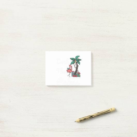 Deck the Palms Tropical Christmas Flamingo Xmas Post-it Klebezettel (Auf Schreibtisch)