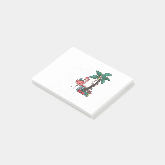 Deck the Palms Tropical Christmas Flamingo Xmas Post-it Klebezettel (angewinkelt)