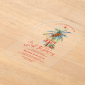 Deck The Palms Tropical Christmas Party Invitation Acryleinladungen (Ablage )