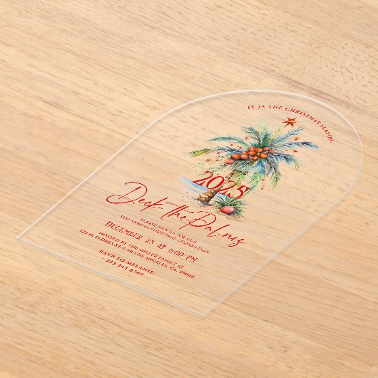 Deck The Palms Tropical Christmas Party Invitation Acryleinladungen (Ablage )
