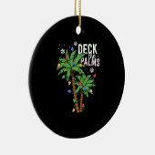 Deck The Palms Tropical Hawaii Christmas Palm Keramik Ornament (Rechts)
