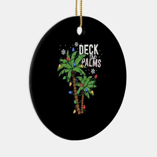Deck The Palms Tropical Hawaii Christmas Palm Keramik Ornament (Rechts)