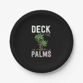 Deck The Palms Tropical Hawaii Christmas Palm Pappteller (Vorderseite)