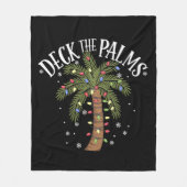 Deck the Palms Tropical Hawaii Weihnachtspalme Tre Fleecedecke (Vorderseite)