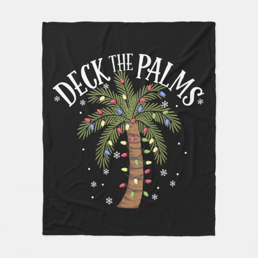 Deck the Palms Tropical Hawaii Weihnachtspalme Tre Fleecedecke (Vorderseite)