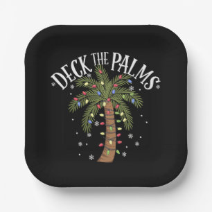 Deck the Palms Tropical Hawaii Weihnachtspalme Tre Pappteller