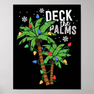 Deck the Palms Tropical Hawaii Weihnachtspalme Tre Poster