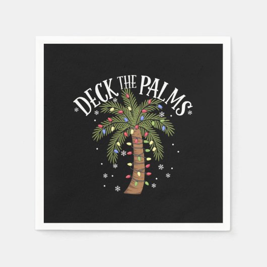 Deck the Palms Tropical Hawaii Weihnachtspalme Tre Serviette (Vorderseite)
