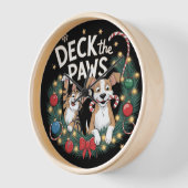 Deck the Paws - Funny Christmas Pet Mischief Uhr (Winkel)