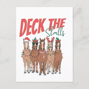 Deck the Stalls Funny Christmas Horvers Liebhaber Einladungspostkarte