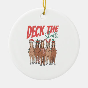 Deck the Stalls Funny Christmas Horvers Liebhaber Keramik Ornament