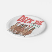 Deck the Stalls Funny Christmas Horvers Liebhaber Pappteller (Schrägansicht)