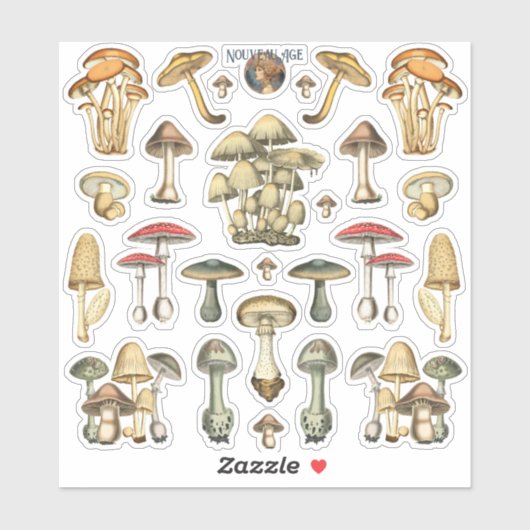 Deckblatt für Pilzaufkleber Aufkleber (Blatt)