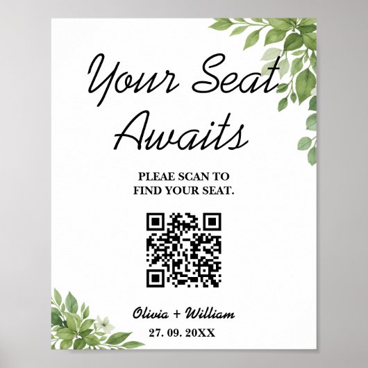 Deckblatt QR-Code für die Hochzeitskizze im Grünen Poster (Vorne)
