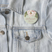 Deckblatt und Rosa Pink Peony Floral Bridesmaid Button (Beispiel)