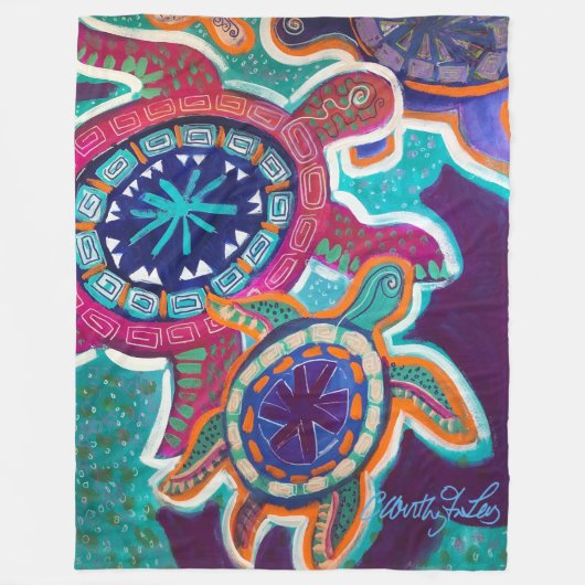 Decke der Schildkröte-60x80 mit eingeborener Kunst (Vorderseite)