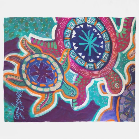 Decke der Schildkröte-60x80 mit eingeborener Kunst (Vorderseite (Horizontal))