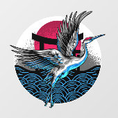 Decke des japanischen Flying Cranes Restaurant Fro Fensteraufkleber (Blatt)