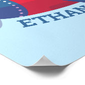 Decke für niedliche Propeller-Flugzeugboys im Wall Poster (Ecke)