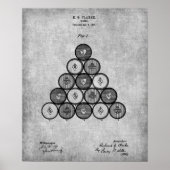 Decke im Poolraum Print 1 Billiard Balls Patent Poster (Vorne)