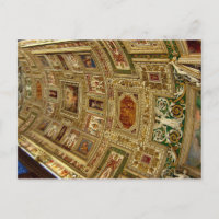 Decke im Vatikanmuseum in Rom - Italien Postca