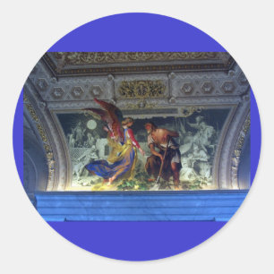 Decke im Vatikanmuseum in Rom Runder Aufkleber