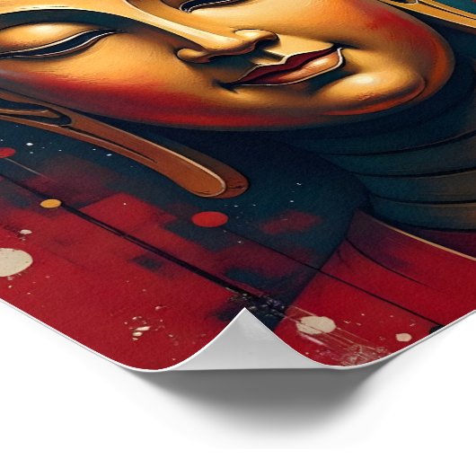 Decke im Wohnzimmer | Calm Buddha Portrait Poster (Ecke)