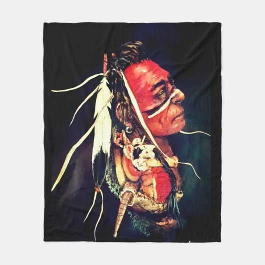 Decke mit Native Warrior "Kaw"-Fleece (Vorderseite)