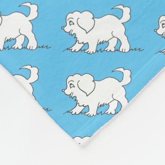 Decke mit Retro/Vintagen Welpenzeichnungen (Ecke)