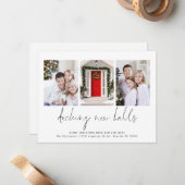 Decke neue Hallen 3 Fotos Moved Weihnachtskarte Mitteilungskarte (Vorderseite/Rückseite Beispiel)