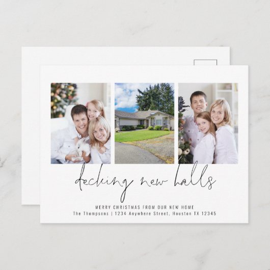 Decke neue Hallen 3 Fotos Moving Christmas Postkarte (Vorne/Hinten)