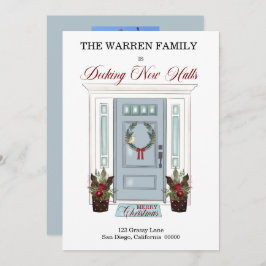 Decke neue Hallen Blue Door Weihnachts-Foto Moving Ankündigung