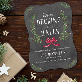 Decke neue Hallen | Chalkboard Holiday Moving Card Feiertagskarte