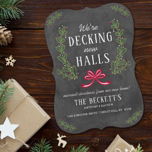 Decke neue Hallen   Chalkboard Holiday Moving Card Feiertagskarte