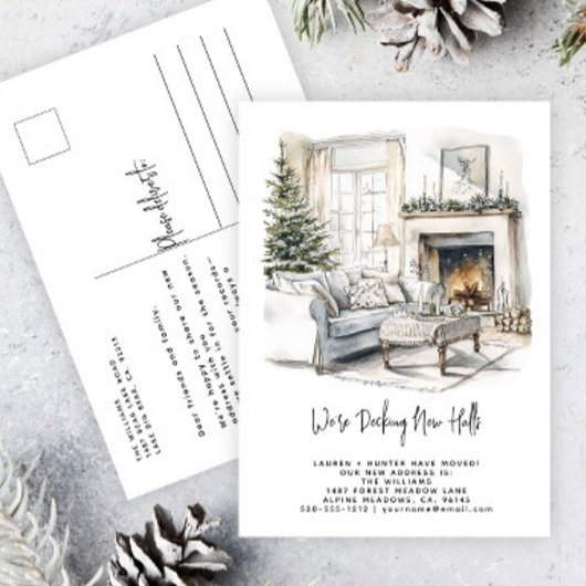 Decke Neue Hallen Elegantes Weihnachtsbaum Ankündigungspostkarte