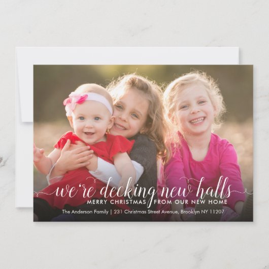 Decke neue Hallen Foto Weihnachtsfeiertage Moving Ankündigung (Vorderseite)