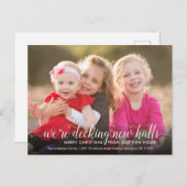 Decke neue Hallen Foto Weihnachtsfeiertage Moving Ankündigungspostkarte (Vorne/Hinten)