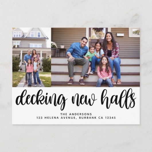 Decke neue Hallen Modernes Foto Holiday Moving Ann Postkarte (Vorderseite)